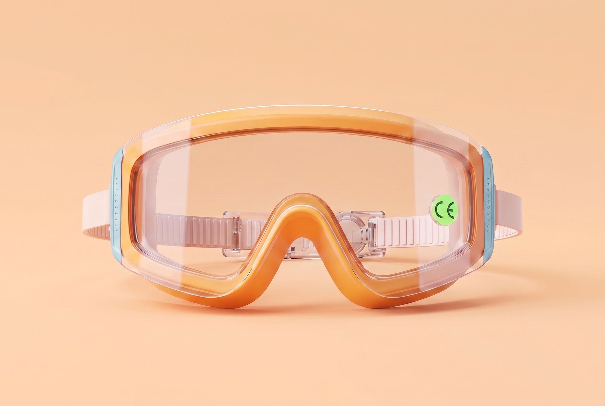 Studio photo of Swimming Goggles - (3-10 Years) in Edit: make the whole background the pastel ora…